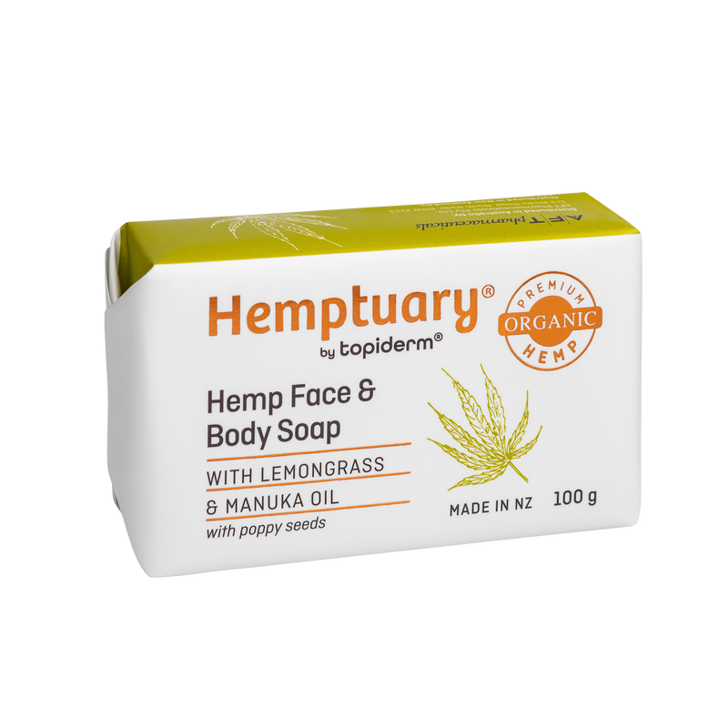 Hemp Face and Body Soapwith Poppy Seeds & Manuka Oil 